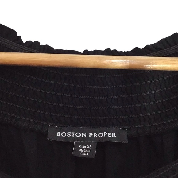 Boston Proper Black Off Shoulder Ruffle Sleeve Mini Dress Women’s Size XS - Picture 7 of 7